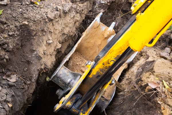 Downspout Trenching in Willoughby